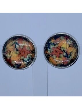 Faux Druzy Stud Stainless Steel Earrings